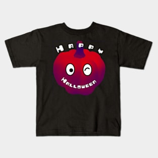 Happy Halloween Cute Red Pumpkin Kids T-Shirt